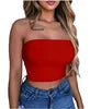 Women Chest Wrap Crop Top Neon Solid Color
