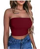 Women Chest Wrap Crop Top Neon Solid Color