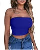 Women Chest Wrap Crop Top Neon Solid Color