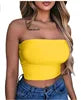 Women Chest Wrap Crop Top Neon Solid Color