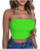 Women Chest Wrap Crop Top Neon Solid Color