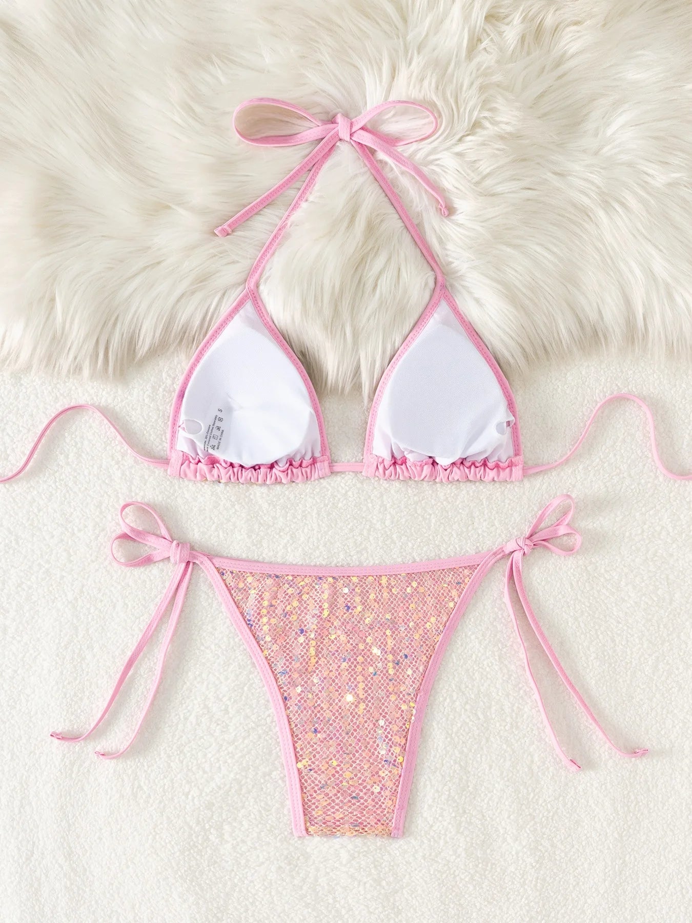 Crystral Glow Thong Bikini Set Swimsuit Two-piece